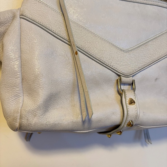 Botkier Trigger Leather Satchel Shoulder Bag Purse Multi Compartment Gold Studs - Picture 5 of 5